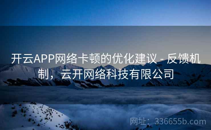 开云APP网络卡顿的优化建议 - 反馈机制，云开网络科技有限公司